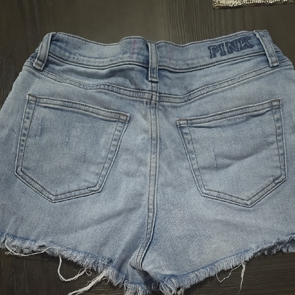 PINK Victoria's Secret Women's Blue Denim Shorts
